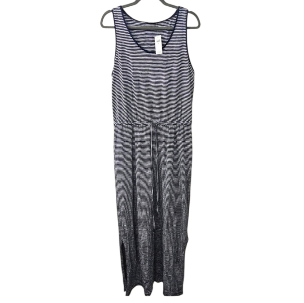 GAP Navy and White Tank Maxi Striped Dress Size Medium NWT